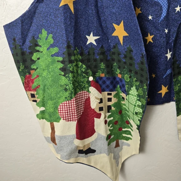 Vintage Handmade Novelty Christmas Themed Open Front Vest Granny Chic 90s Read - Picture 7 of 13